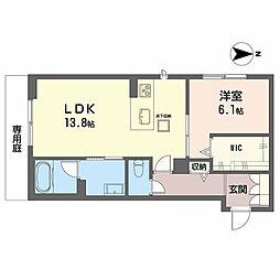 凛 1LDKの間取図画像