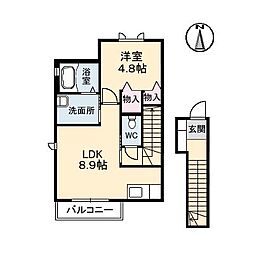 テット・ロッソ 1LDKの間取図画像