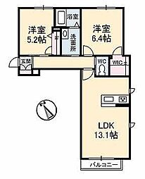 グリーンガーデンクニトミ 2LDKの間取図画像