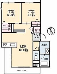 LittleWing 2LDKの間取図画像
