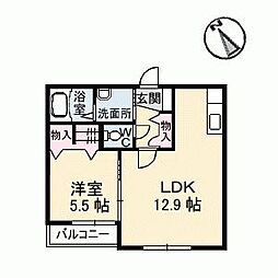 ラ・パルテール金岡東町壱番館 1LDKの間取図画像