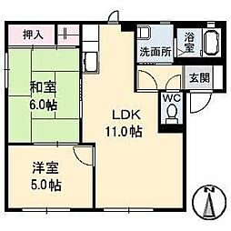 ヴィンテージA 2LDKの間取図画像