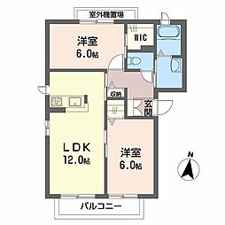 アンティカ 2LDKの間取図画像