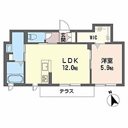 クレアージュ南方 1LDKの間取図画像