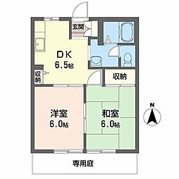 リバーサイド庄内 2DKの間取図画像