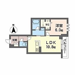 ラ・パルテール旭川 11番館 1LDKの間取図画像