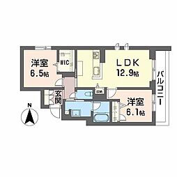 シャーメゾンエバンス 2LDKの間取図画像