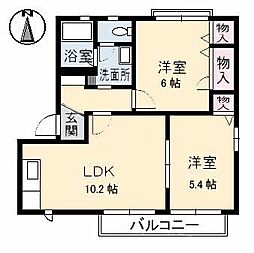 グランドールII　Ｃ棟 2階2LDKの間取り
