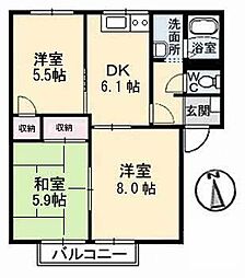 ルボアール21B 3DKの間取図画像