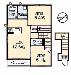 プロスペリーテA 2LDKの間取図画像