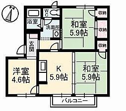 フレグランス福島A 3Kの間取図画像