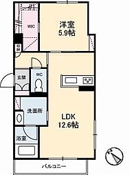 トゥモローランド 1LDKの間取図画像
