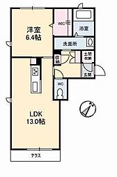 コンフォーザA 1LDKの間取図画像