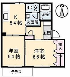 マグノーリアC 2Kの間取図画像