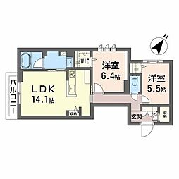 エターナ 2LDKの間取図画像