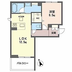 ネオブランコート 1LDKの間取図画像