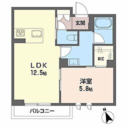 ネオブランコート 1LDKの間取図画像