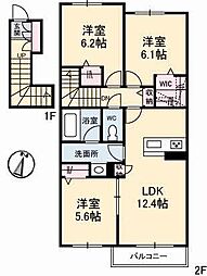 シャーメゾンクレア 3LDKの間取図画像