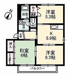 メゾン樅の木　Ａ棟 1階3Kの間取り