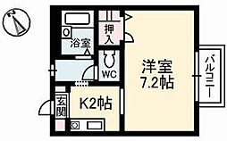 ラ・コンペール　Ａ棟 1階1Kの間取り