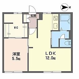 メゾンドグレープ　Ａ棟 1階1LDKの間取り