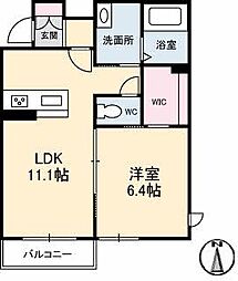 シャーメゾンAYA 1LDKの間取図画像