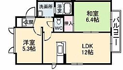 レイク・ルーズ 2LDKの間取図画像