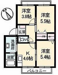 ブライトンハイツ 3Kの間取図画像