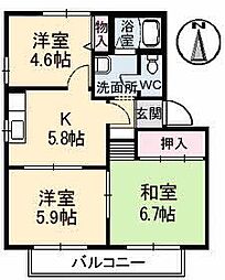 ベルエアF 3Kの間取図画像