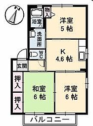 フロールドメゾンC 3Kの間取図画像
