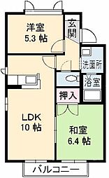 パークアベニュー2 2LDKの間取図画像