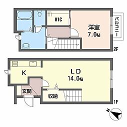 ラポート・アミ 1階1LDKの間取り