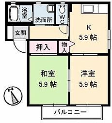 メゾンアイファミーユ 2Kの間取図画像