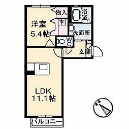 クリスタル・クロスバレー 1LDKの間取図画像