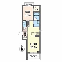 チェルシー 西津田 West 1LDKの間取図画像