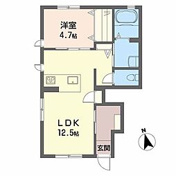フォン・ボルタ 1LDKの間取図画像