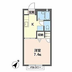 グレースN 1Kの間取図画像