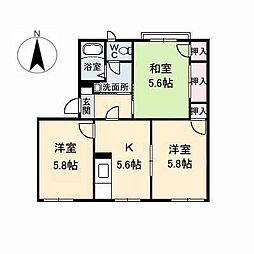 ハイライズ羽原 1階3Kの間取り