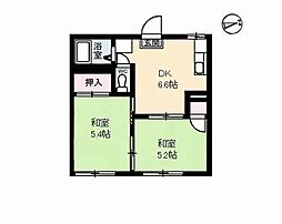 サンライズ　Ａ棟 A0103 1階2DKの間取り