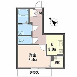 グランベレオ千代田 1Kの間取図画像