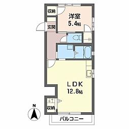 ミレニアムハイム2号館 1LDKの間取図画像