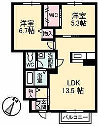 蔵王ヒルズ 2LDKの間取図画像