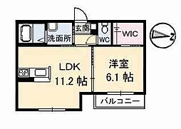 シャルムナイトウ　Ｂ棟 2階1LDKの間取り