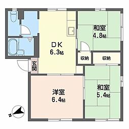 西原アパート 1階3DKの間取り