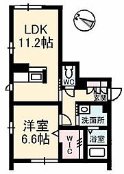 ベレオ海岸通り 1LDKの間取図画像