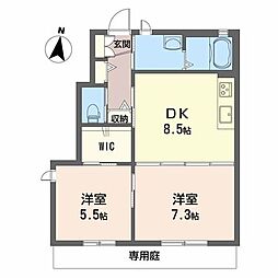 パティオ・ドュ・シャーメゾン3 2DKの間取図画像