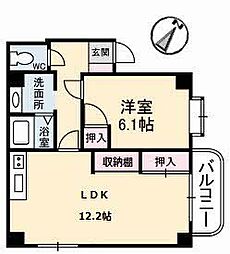 アメニティ庚午 4階1LDKの間取り