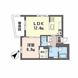 Yanagi Takasu 1LDKの間取図画像