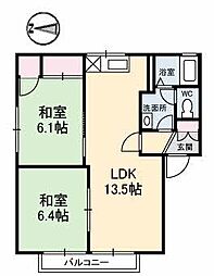 パークサイド・イズミ　Ｄ号館 2階2LDKの間取り
