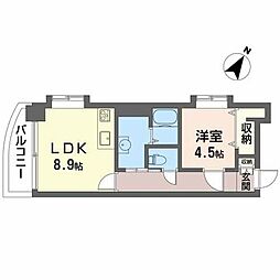 Ｇｏｌｄ　Ｃｏｕｒｔ　宝町 4階1LDKの間取り
